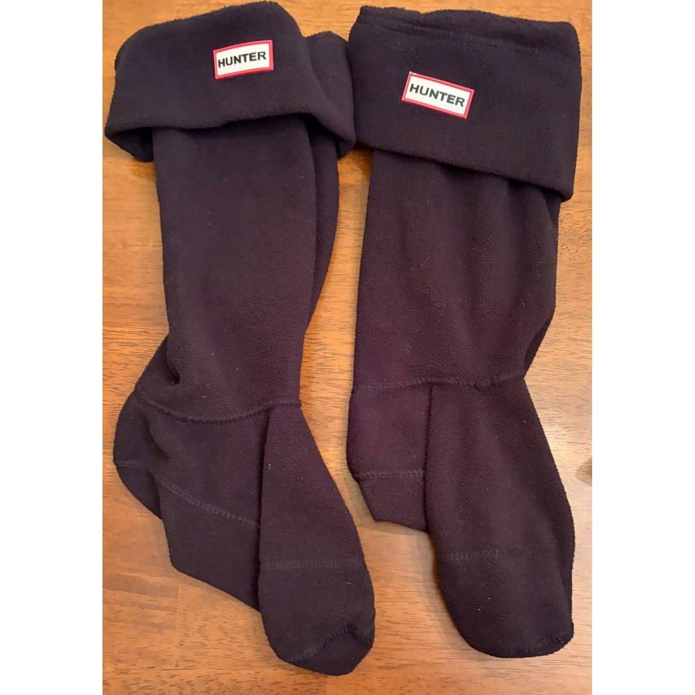 Hunter Boot Socks Black Fleece Tall Rain Boot Liners Large UAS3000AAA
